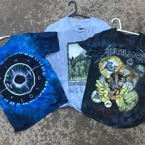 3 Classic Rock band Shirts , Metallica,